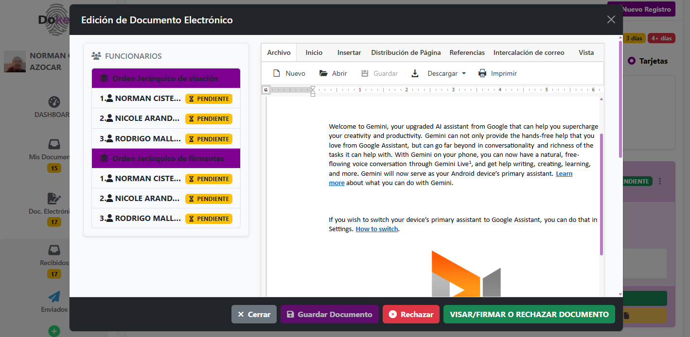 Visación de Documentos